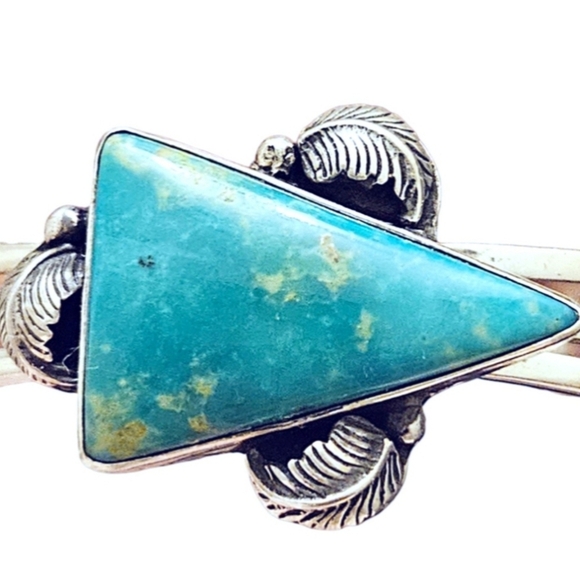 Vintage Navajo Melvin Chee Sterling Silver & Turauoise Cuff Bracelet - Picture 2 of 4